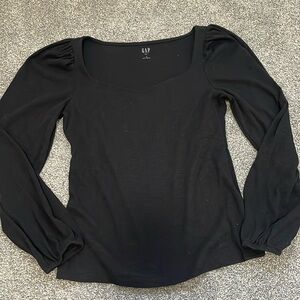 GAP Ribbed Puff Sleeve Sweetheart Top